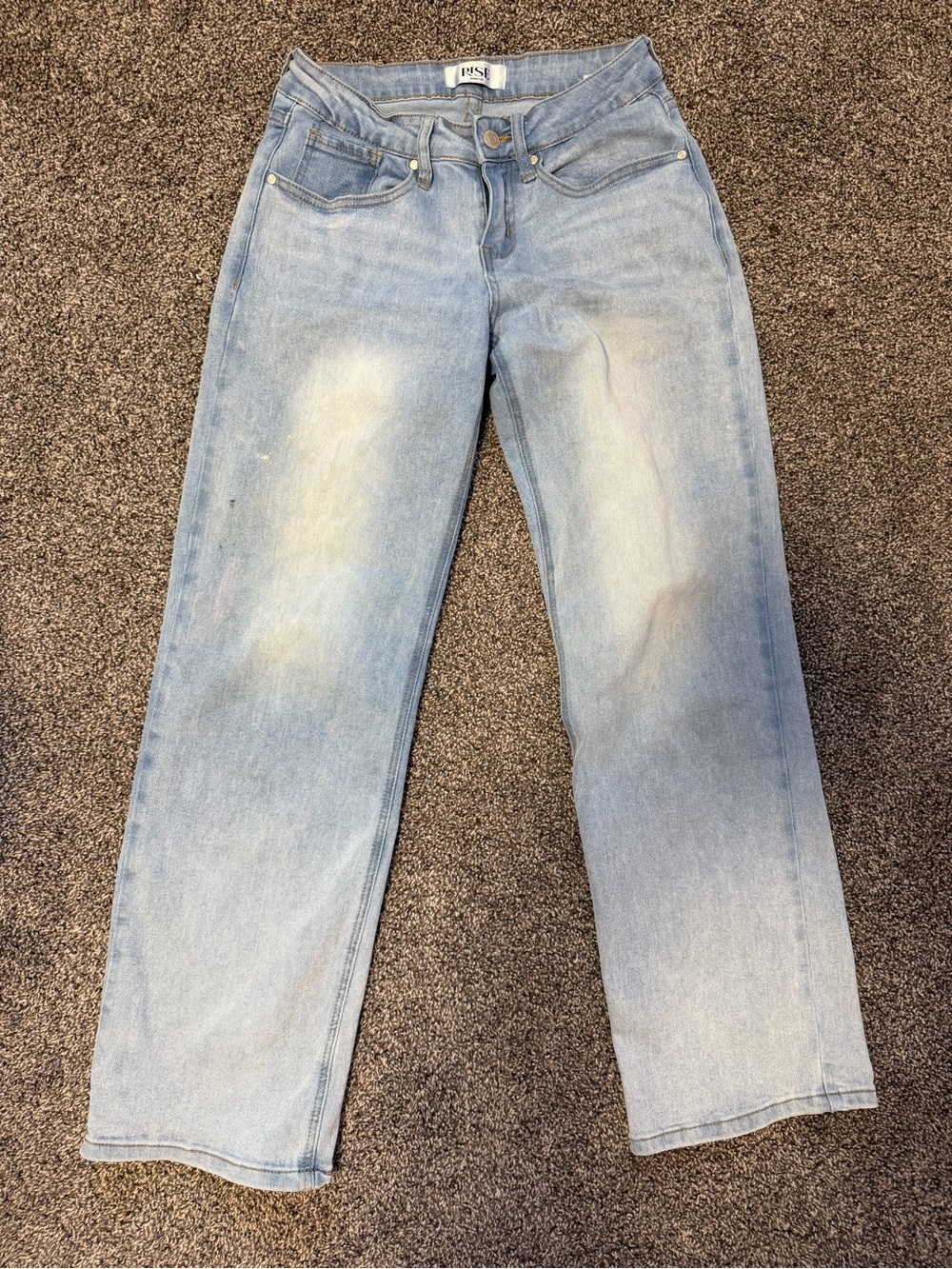 Rise Pale Blue Straight Leg Jeans